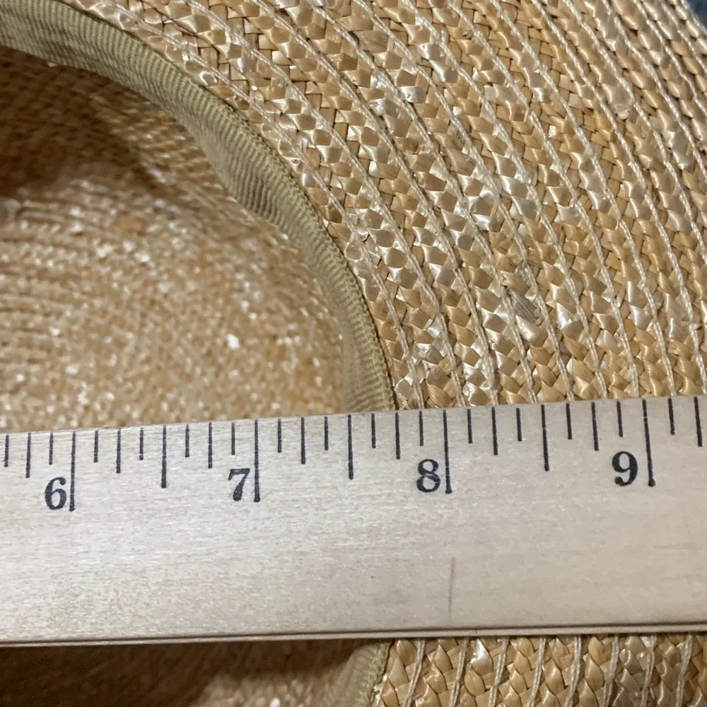 Betmar Sun Hat Womens OS Boater Natural Tan Straw Wide Upturned Brim EUC